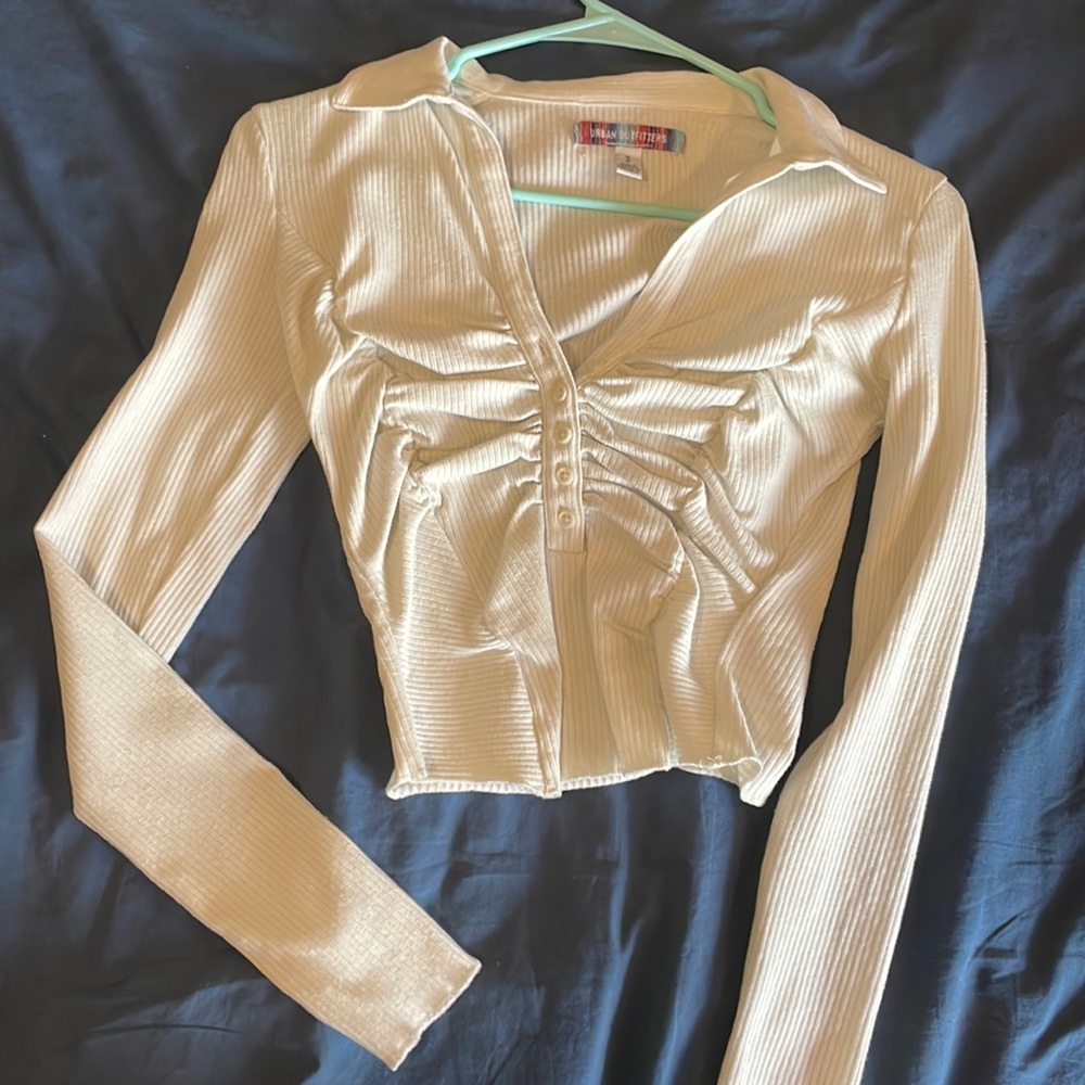 Urban outfitters corset long sleeve crop